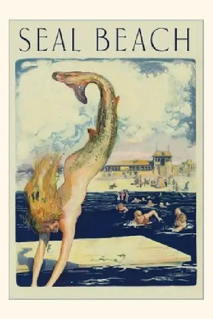 Vintage Journal Seal Beach Mermaid Diving by Found Image Press