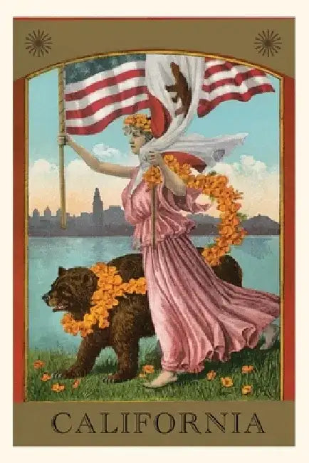 Vintage Journal California Belle with Bear by Found Image Press