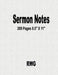 Sermon Notes: 200 Pages 8.5" X 11" by Rwg