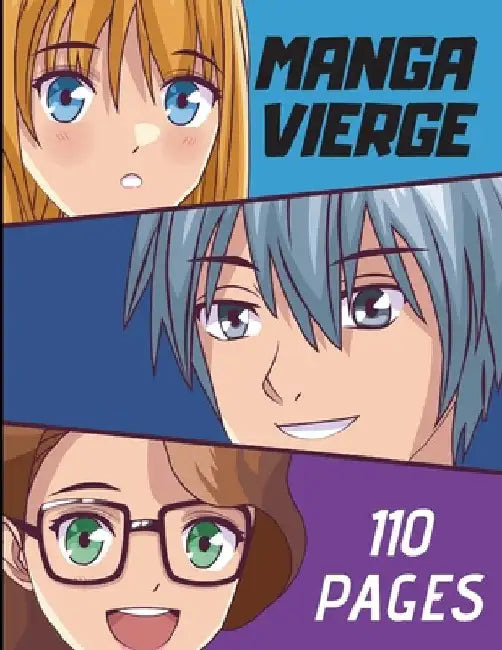 MANGA VIERGE 110 pages: Cases blanches à dessiner et bulles à compléter Format 21,6 cm x 27,9 cm by Créations, Japon'lover