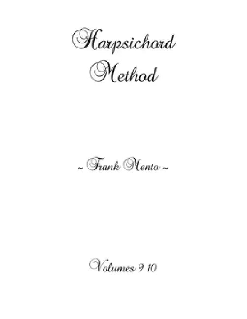 Harpsichord Method Volumes 9 10 by Sylvain Nowe
