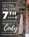 Seven on the 7Th... 100 Dinners Honoring Cody by Linda Barrasse