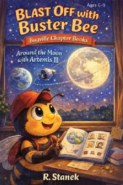 Blast Off With Buster Bee Around the Moon with Artemis II: A Bugville Critters Chapter Book About Curiosity, Teamwork, and a Real Journey Around the M by R. Stanek
