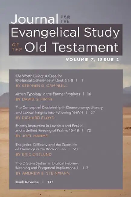 Journal for the Evangelical Study of the Old Testament, 7.2 by Russell Meek