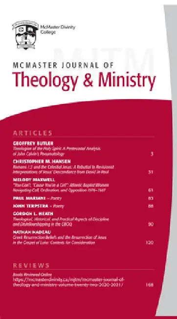 McMaster Journal of Theology and Ministry: Volume 22, 2020-2021 by David J. Fuller
