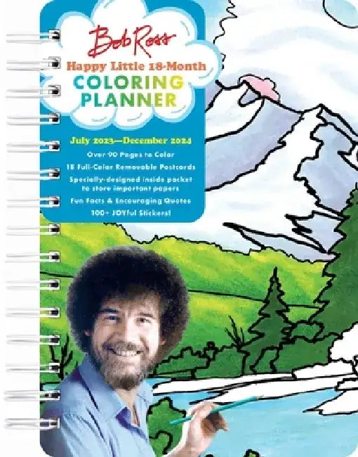 Bob Ross Happy Little 18-Month Coloring Planner by Editors of Thunder Bay Press
