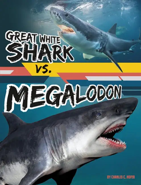 Great White Shark vs. Megalodon by Charles C. Hofer