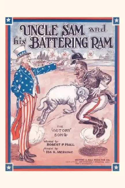 Vintage Journal Sheet Music for Uncel Sam and His Battering Ram by Found Image Press