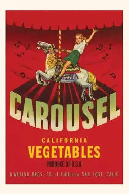 Vintage Journal Carousel Vegetable Crate Label by Found Image Press