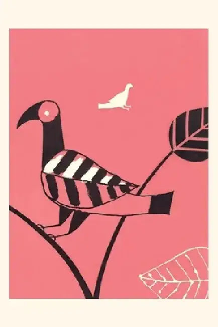 Vintage Journal Bird with Leaf Wing by Found Image Press