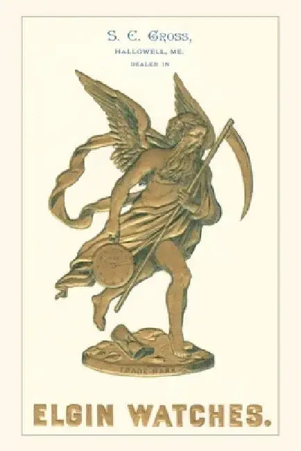 Vintage Journal Father Time in Bas Relief by Found Image Press