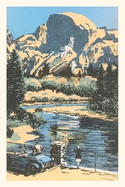 Vintage Journal Scenic Vista Woodcut by Found Image Press