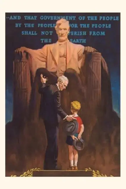 Vintage Journal Lincoln Memorial, Man and Grandson by Found Image Press