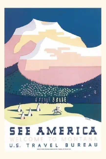 Vintage Journal See America, Montana Travel Poster by Found Image Press