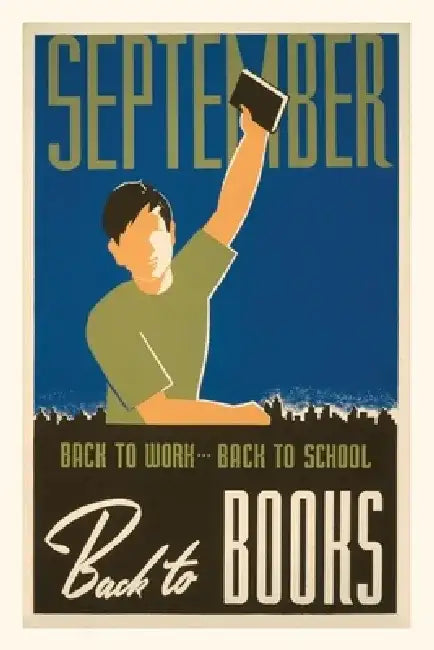 Vintage Journal September, Back to Books Poster by Found Image Press