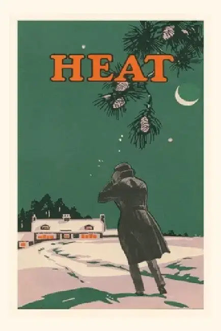 Vintage Journal Heat, Man Walking Home in Snow by Found Image Press