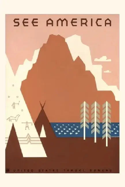 Vintage Journal See America, Stylizide Tipis, Butte by Found Image Press