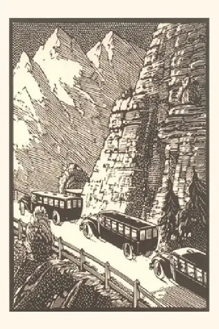 Vintage Journal Tour Buses in the Mountains by Found Image Press