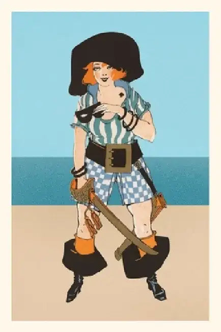 Vintage Journal Lady Pirate with Tattoo by Found Image Press