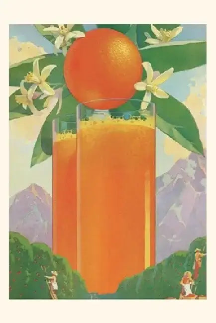 Vintage Journal Giant Glass of Orange Juice by Found Image Press