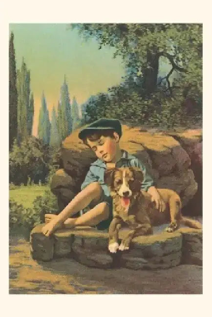 Vintage Journal Boy with Dog by Found Image Press