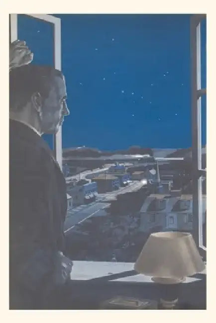 Vintage Journal Man Looking Out Window by Found Image Press