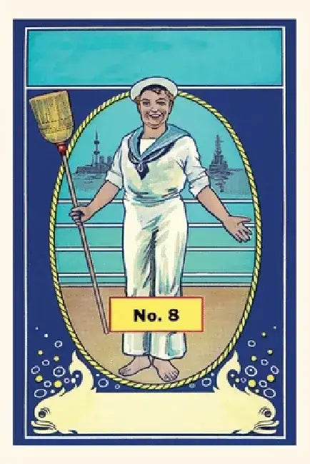 Vintage Journal Sailor with Broom Border by Found Image Press