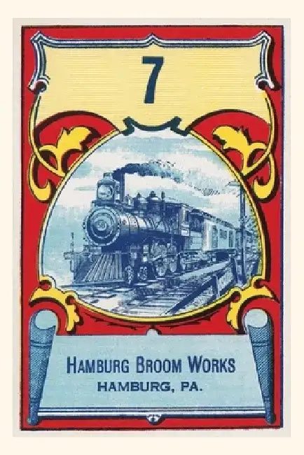 Vintage Journal Ad for Hamburg Broom Works, Locomotive by Found Image Press