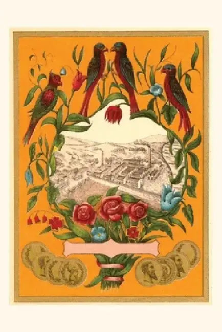 Vintage Journal Birds Perched Around Factory Scene by Found Image Press