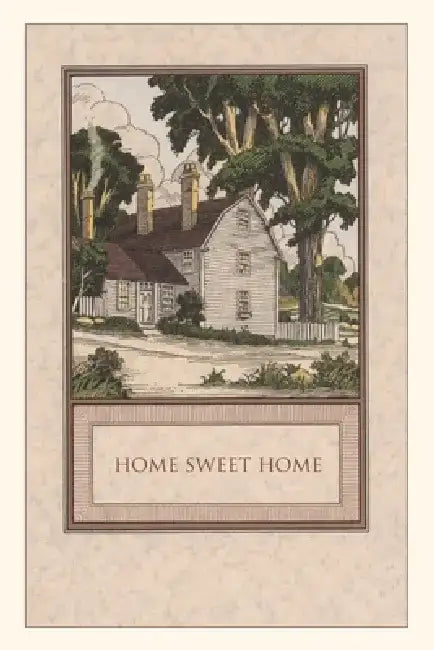 Vintage Journal Home Sweet Home, House with Trees by Found Image Press