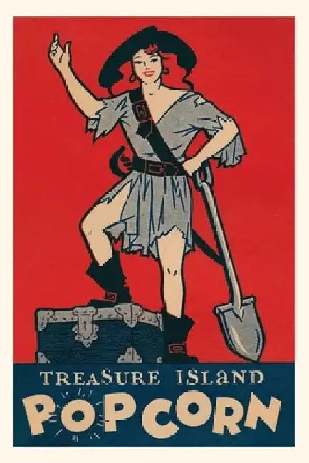 Vintage Journal Treasure Island Popcorn Poster by Found Image Press