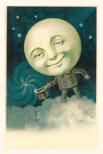 Vintage Journal Benevolently Smiling Moon by Found Image Press