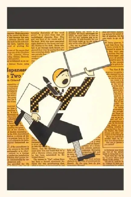 Vintage Journal Yelling Newsboy by Found Image Press