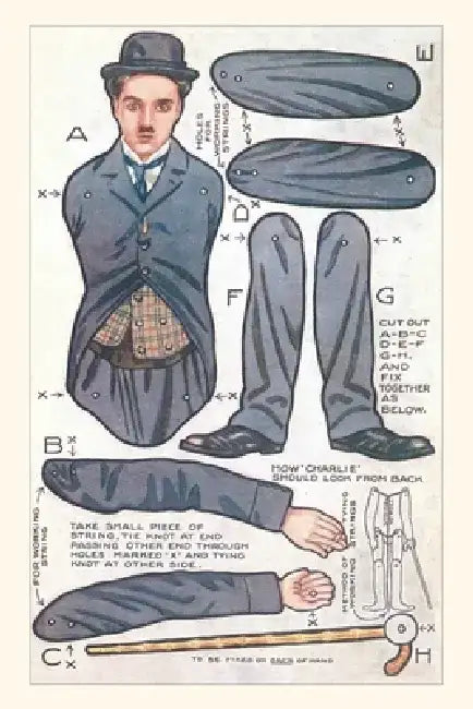 Vintage Journal Charlie Chaplin Doll by Found Image Press