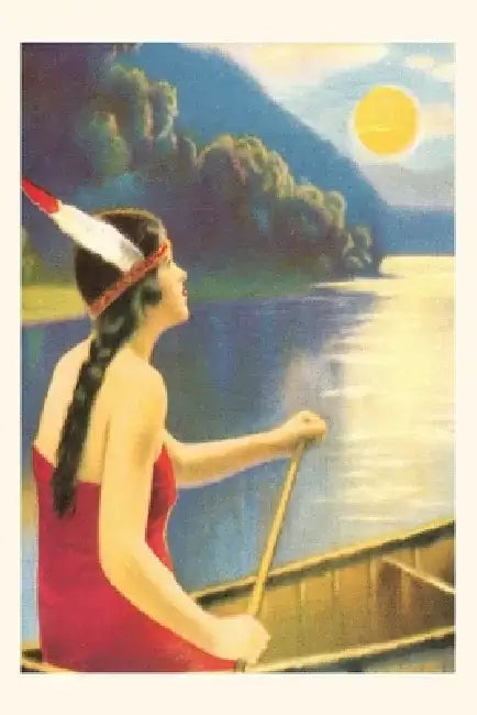 Vintage Journal Indian Maiden Watching Sunset by Found Image Press