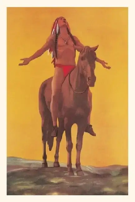 Vintage Journal Indian Brave on Horse by Found Image Press
