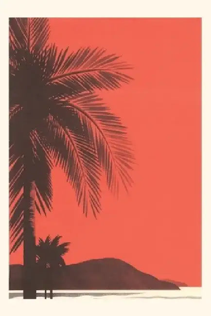 Vintage Journal Red Sky, Palm Trees by Found Image Press