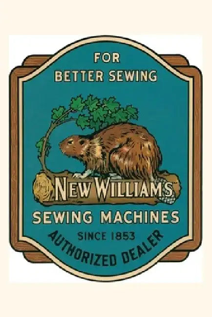 Vintage Journal Sewing Machine Ad with Beaver by Found Image Press