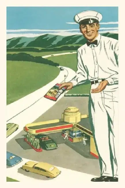 Vintage Journal Gigantic Gas Station Attendant by Found Image Press