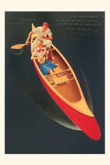 Vintage Journal Couple in Canoe by Found Image Press