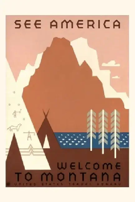 Vintage Journal See America, Montana Travel Poster by Found Image Press