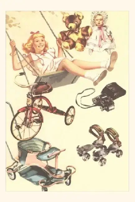 Vintage Journal Little Girl and Toys by Found Image Press