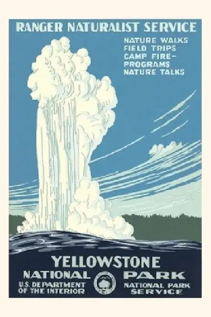 Vintage Journal Yellowstone National Park Travel Poster, Old Faithful by Found Image Press