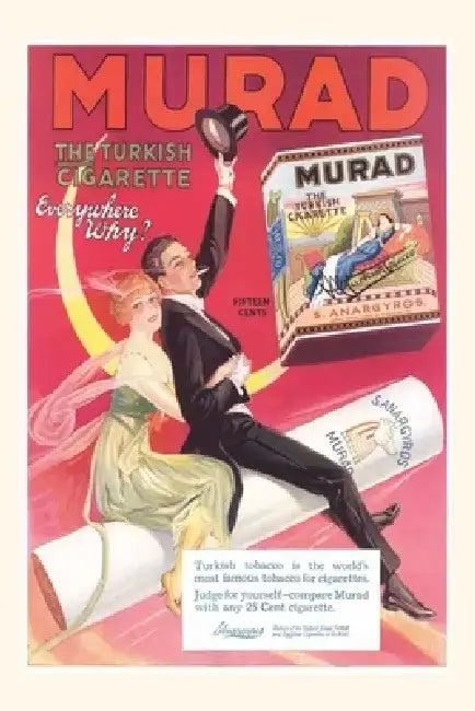 Vintage Journal Murad Turkish Cigarette Advertisement by Found Image Press