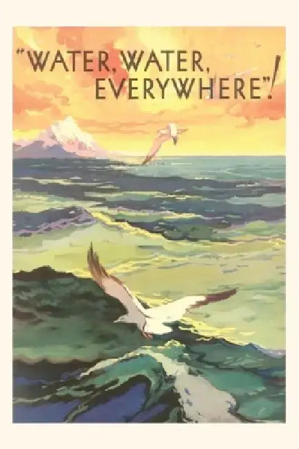 Vintage Journal Water Everywhere, Seagull over Waves by Found Image Press