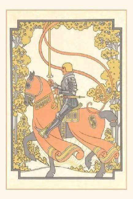 Vintage Journal Art Nouveau Knight on Charger by Found Image Press