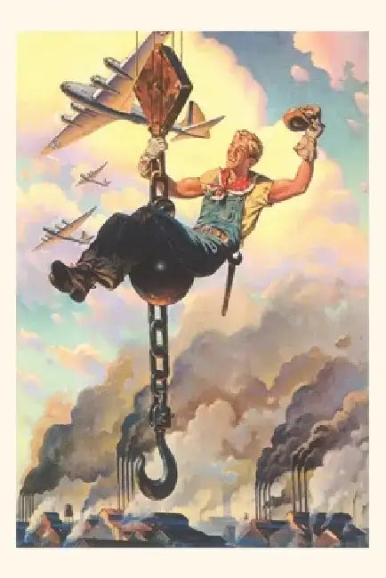Vintage Journal Cowboy Construction Worker on Hook by Found Image Press
