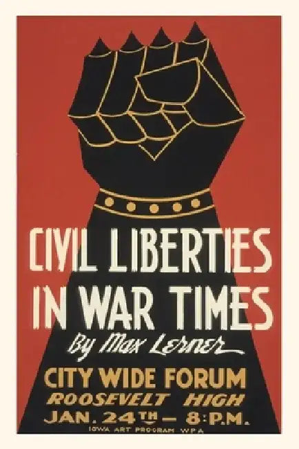 Vintage Journal Iron Fist, Civil Liberties Poster by Found Image Press