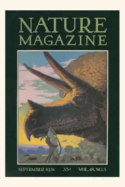 Vintage Journal Triceratops Head, Nature Magazine by Found Image Press