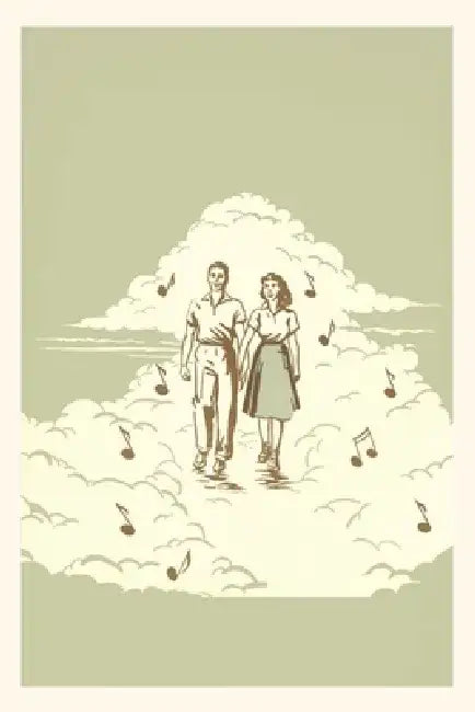 Vintage Journal Couple Strolling on Cloud by Found Image Press